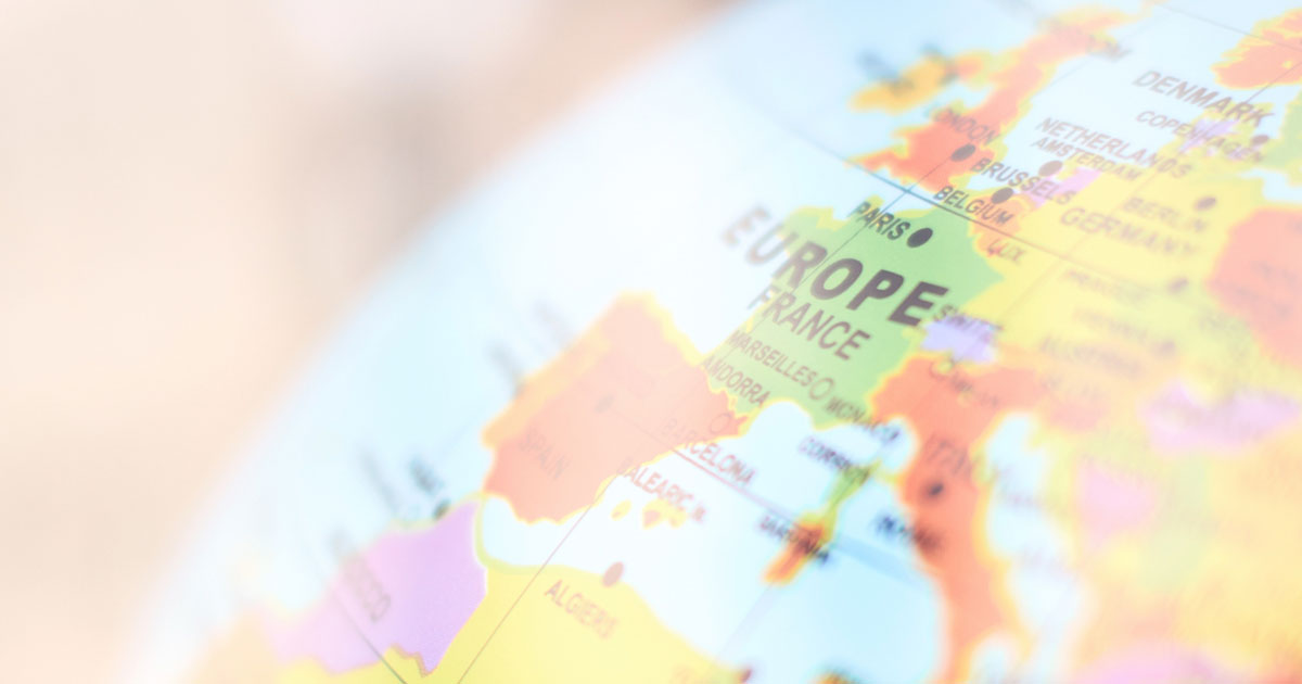 Europe on world map